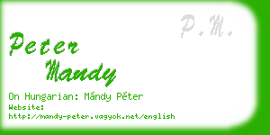 peter mandy business card